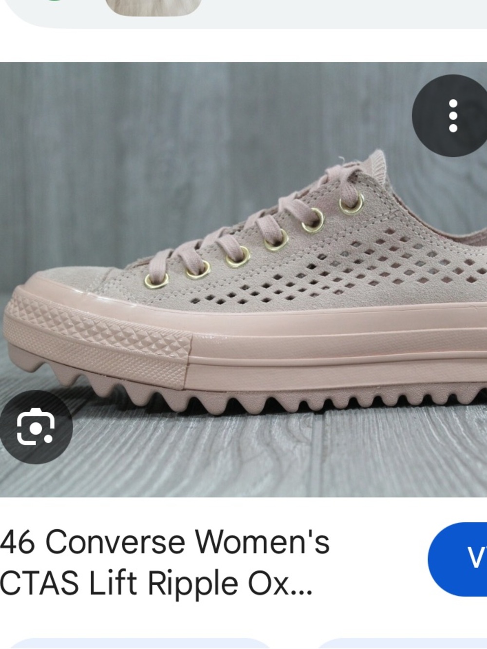 Converse Women's CTAS Lift Ripple OX  Suede Low Top Sneakers in Light Gray